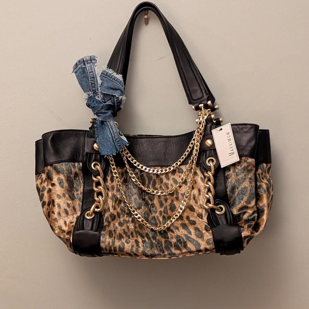 Y2K Maxximum Leopard Chain Tote – Deadstock Statement Bag